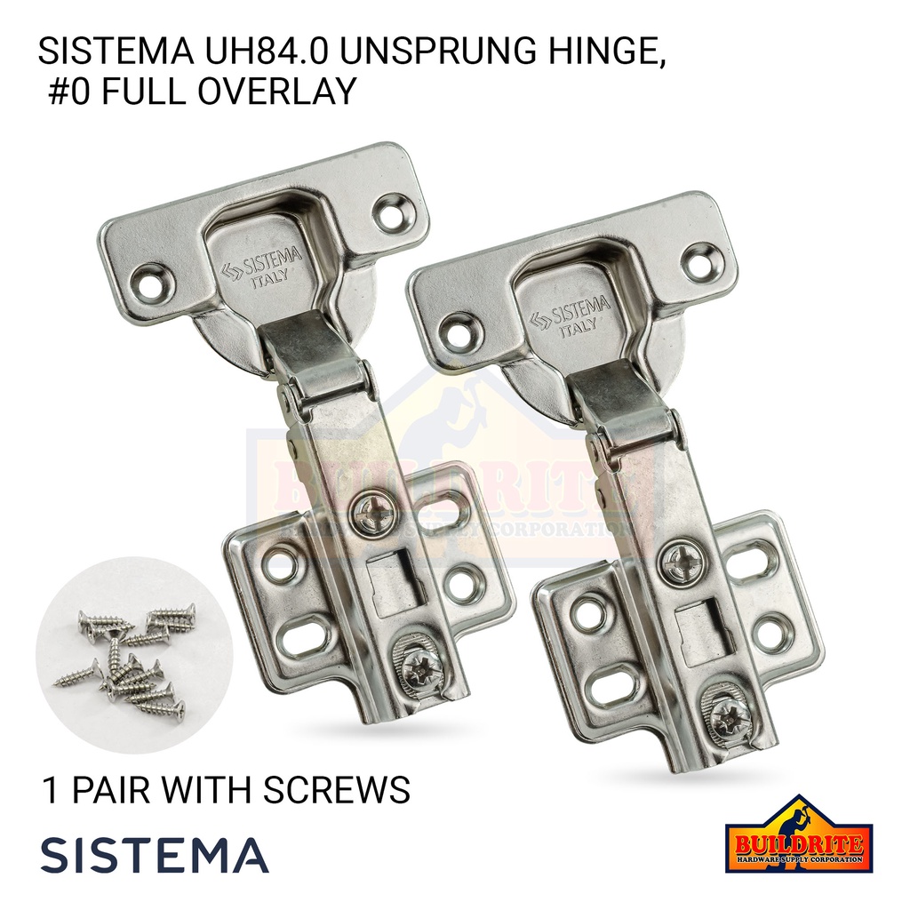 SISTEMA UH84.0 2pcs 104 x 53 x 16mm Nickel Plated Steel Concealed Hinge