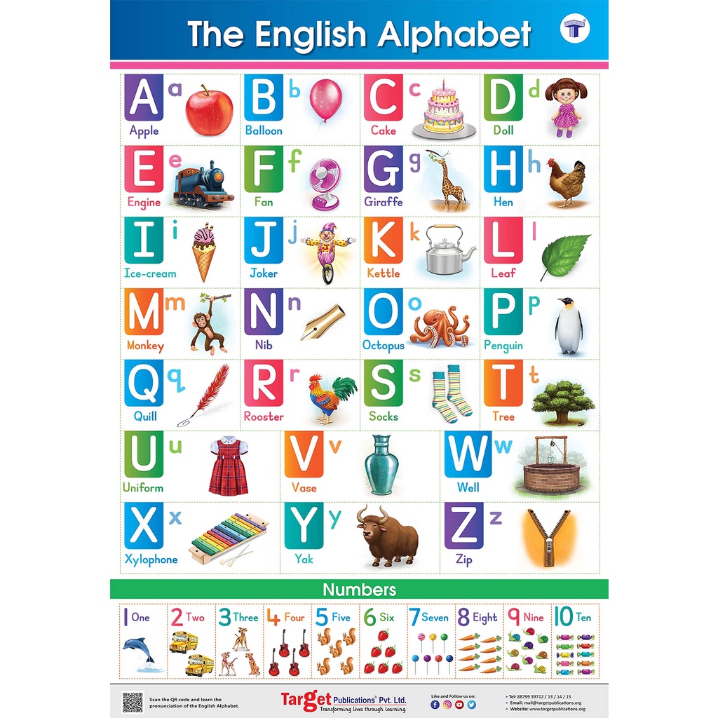 Laminated Kids Learning Materials A4 Size Educational Chart Alphabet ...