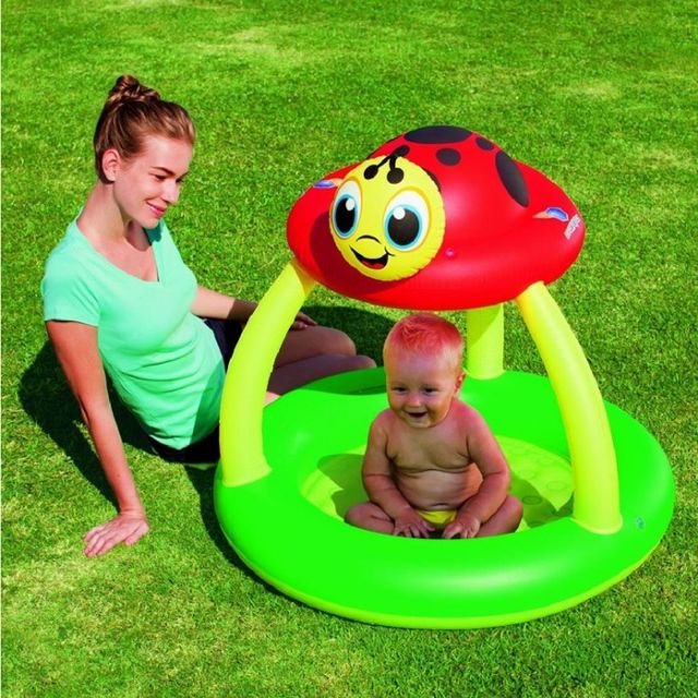 BESTWAY LADY BUG INFLATABLE SWIMMING PADDLING PLAY POOL UV SUN SHADE ...