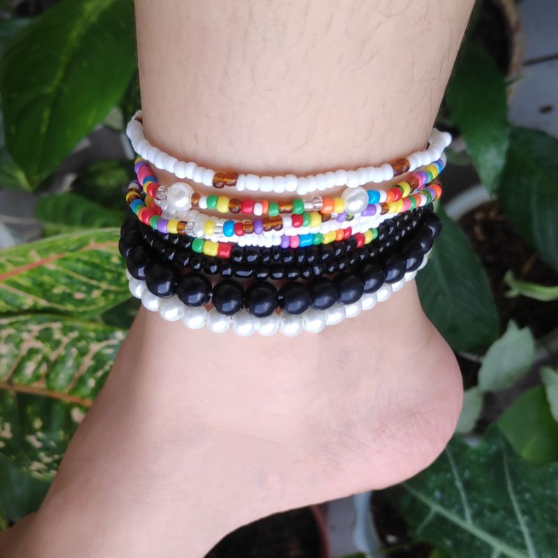 Summer Beaded Stretchable Boho Anklets Cute Simple Cheap Colorful ...