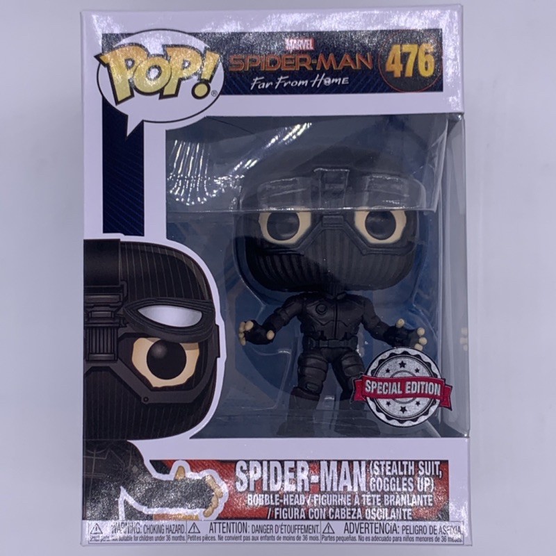 Spider man stealth suit 2024 goggles up funko pop