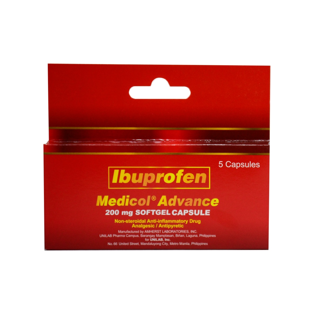 IBUPROFEN Medicol Advance 200mg Softgel Capsule X 5 Per Pack Shopee Philippines
