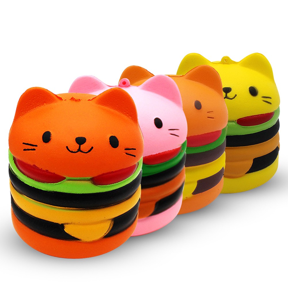 Cat hamburger squishy best sale