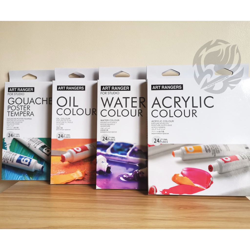 [24x12ml] Art RangerAcrylic Gouache Oil Watercolour Paint Set
