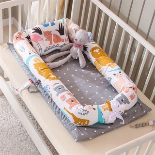 Portable baby bed crib set 4 in 1 mattress cotton washable newborn