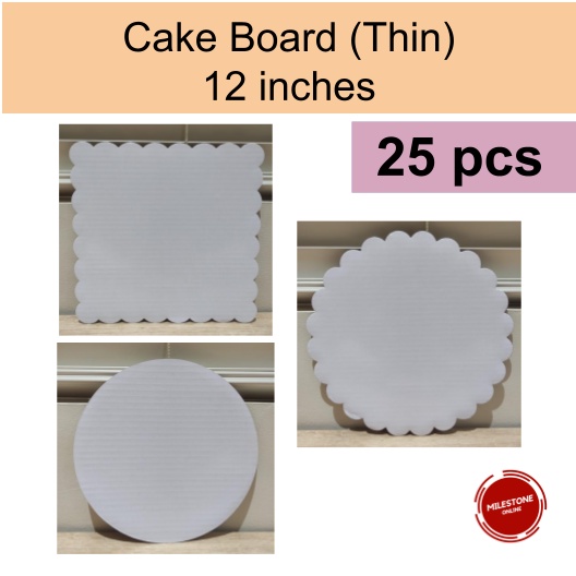 25pcs. 12 Inch Cake Board Scalloped Square / Scalloped Round / Round