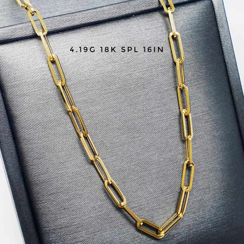 18K Saudi Gold Paperclip Necklace Pawnable | Shopee Philippines