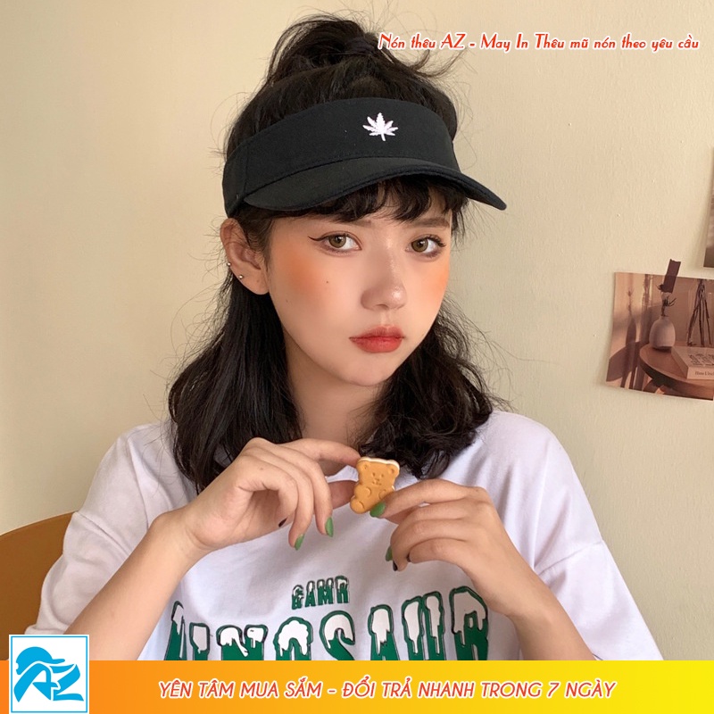 Half head hat for men and women tennis and badminton sports baseball cap embroidered with maple leaves MT593