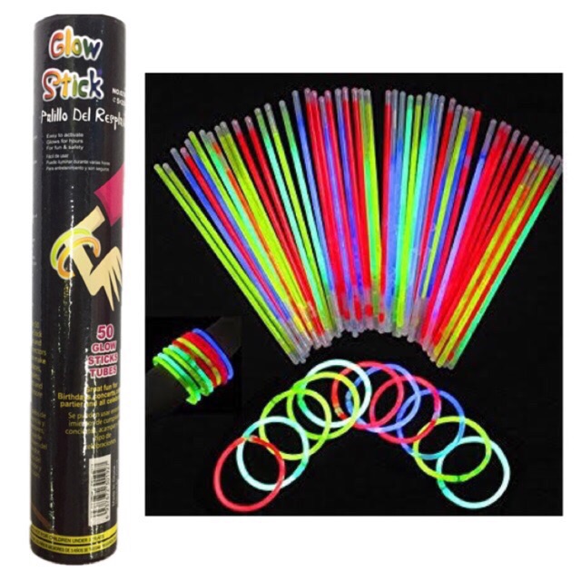 100pcs Glow Stick Glow In The Dark Assorted Color Night Party Decoration light stick Shopee