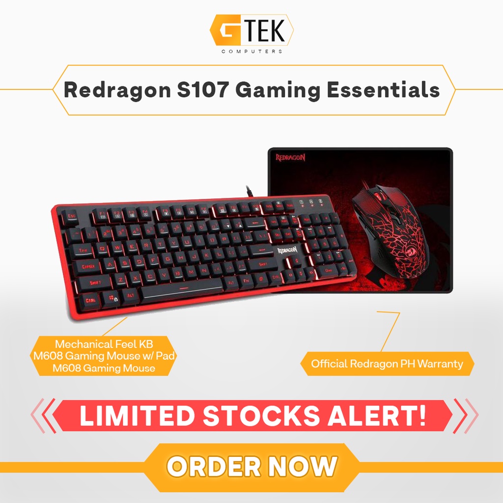Redragon S107 Gaming Essentials 3in1 Set Gaming Keyboard Mouse