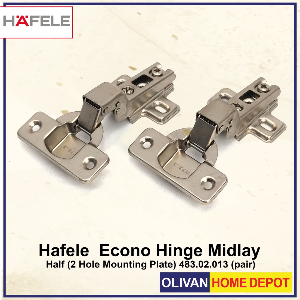 HAFELE Econo Concealed Hinges Midlay / Half (2 Hole Mounting Plate) 483