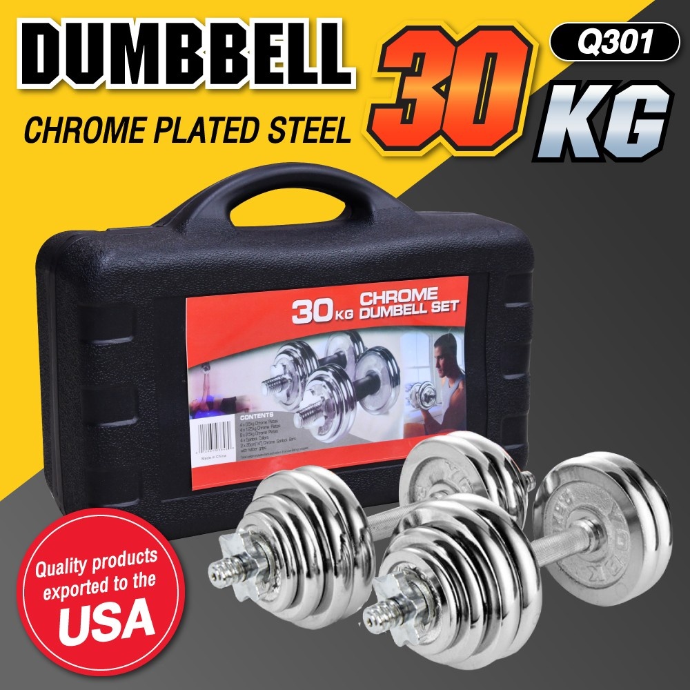 B G York Fitness Portable Chrome Dumbbell Set Chrome Plated Steel Chromium 30Kg with Box Model Q301 Shopee Philippines