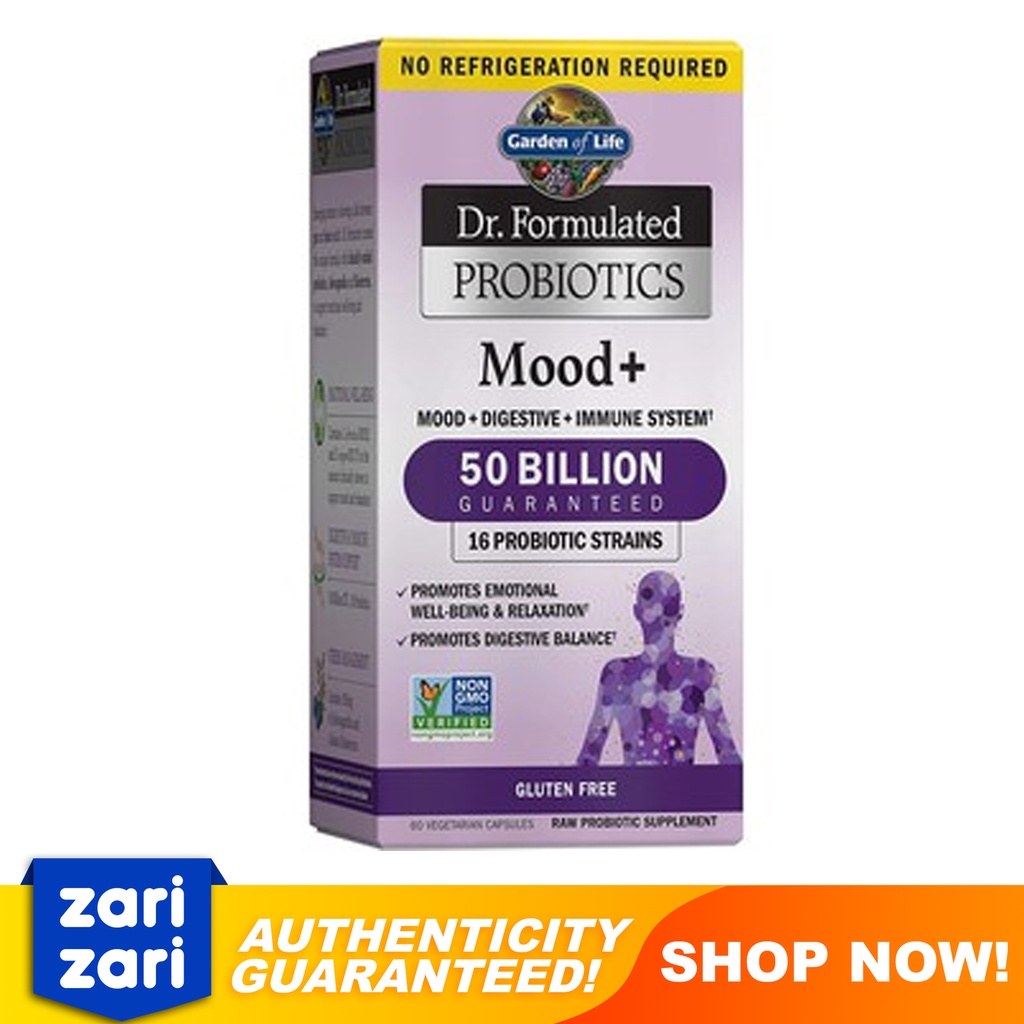 Garden of Life Probiotics Mood+ 50 Billion Dr. Formulated 16 Probiotic