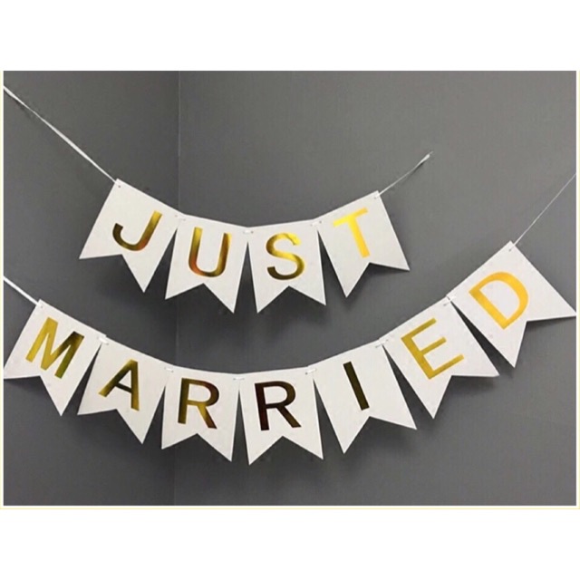 Big Just Married Banner for Marriage Bridal Shower Bachelor ...