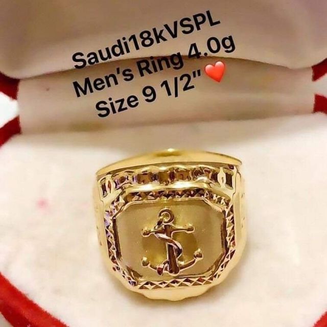 Mens ring 18k deals saudi gold