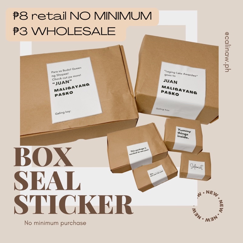 Customizable Box seal sticker Minimalist box sealing packaging sticker ...