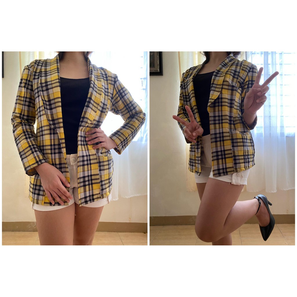 Yellow plaid blazer on sale clueless