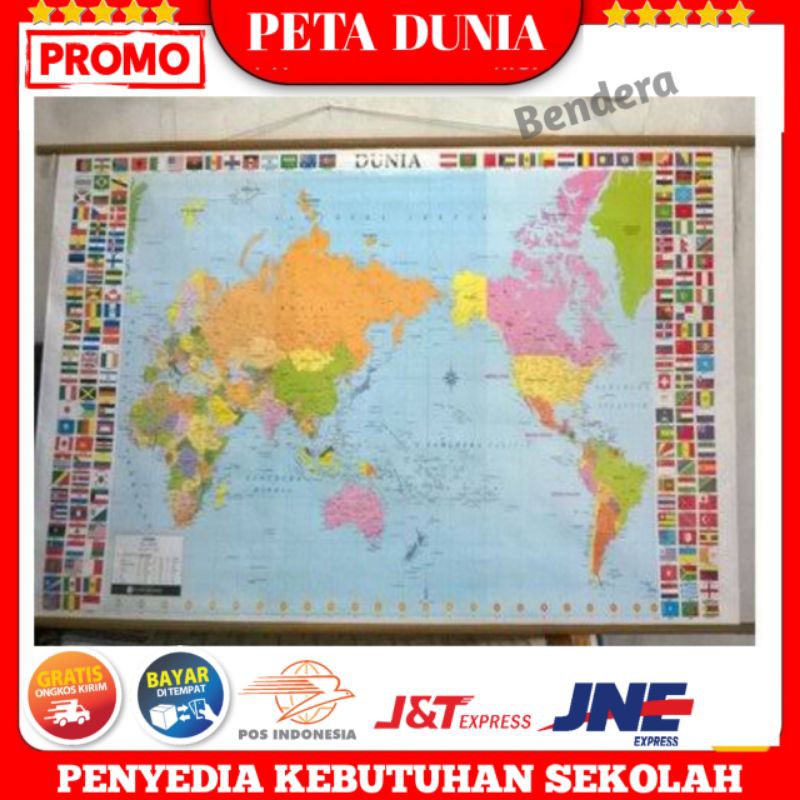 World Map Hanging Edition World Map/Medium, Large & Small Size World ...