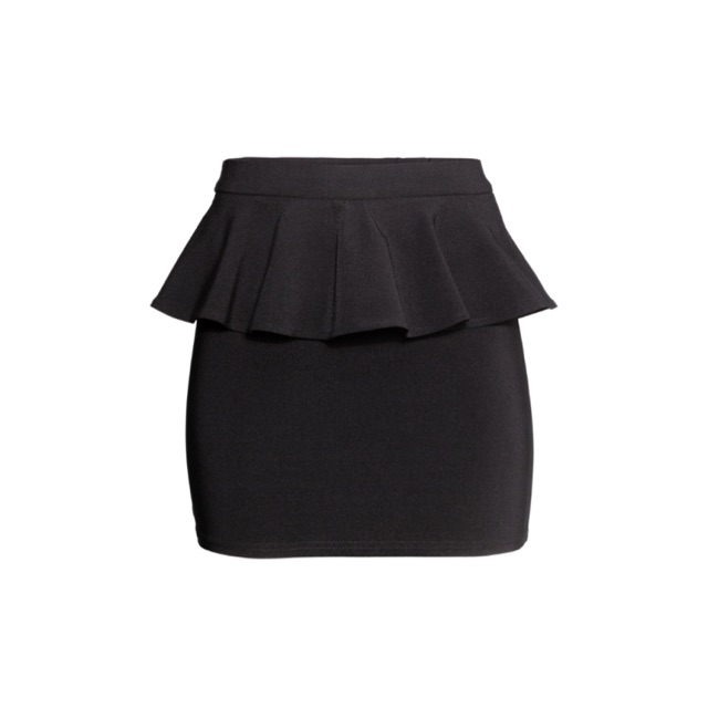 Short black peplum outlet skirt