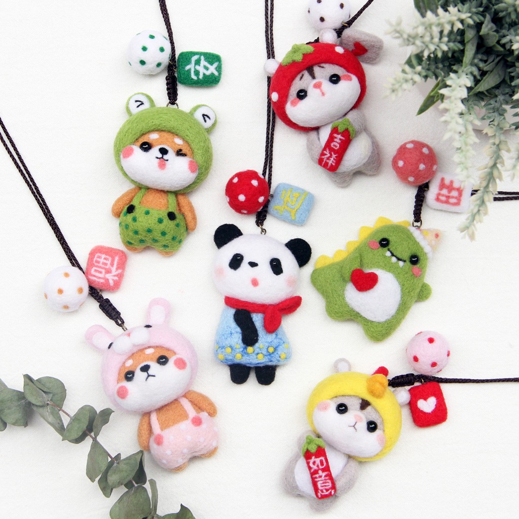 Lovely Cartoon Animal Felting Animal Roving Wool DIY Handcrafts ...