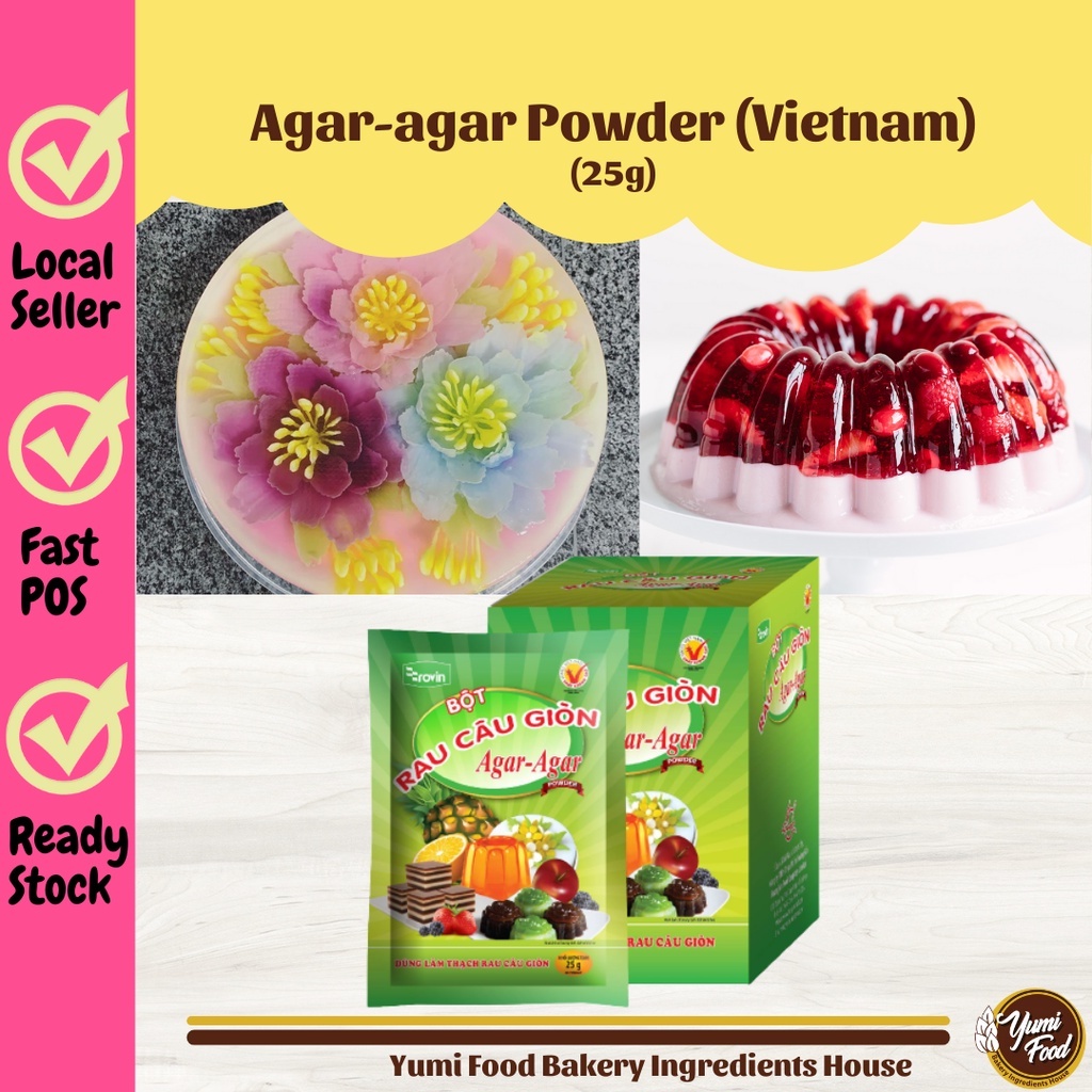 HALAL Serbuk Agaragar Vietnam Rovin 25g/ Agaragar Powder/ Jelly