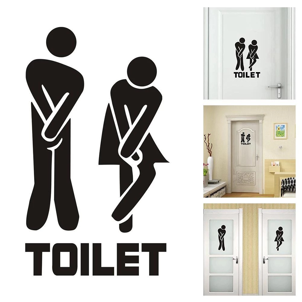 Universal PVC Self Adhesive Toilet Indicating Wall Sticker/Removable ...