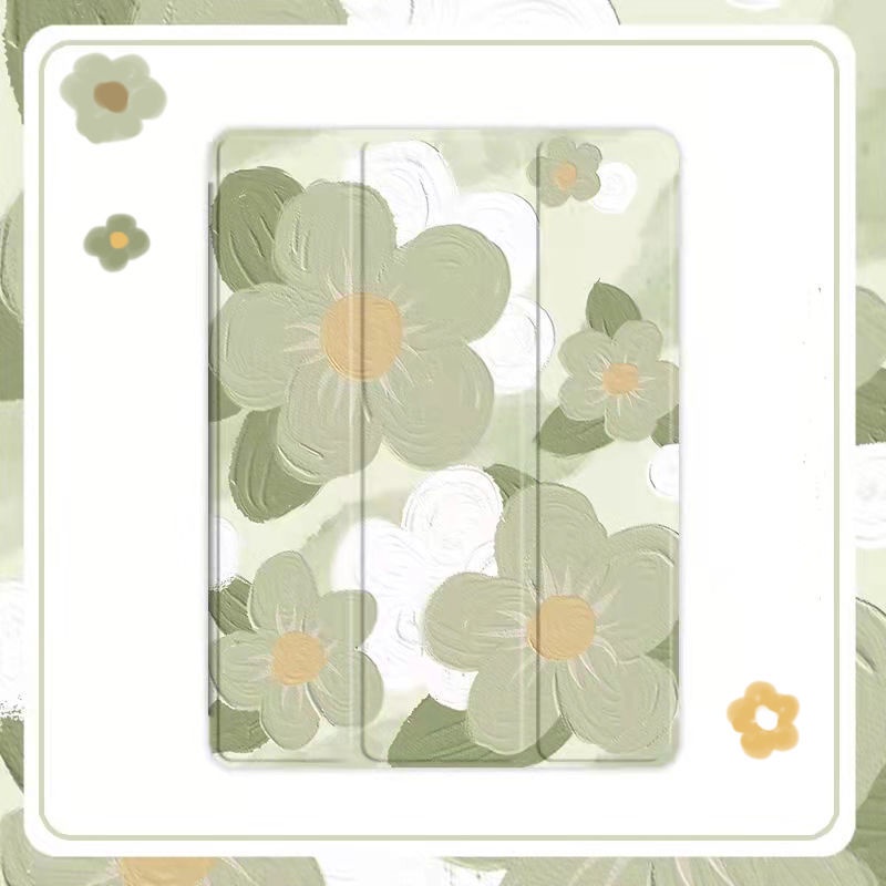 Green Flowers IPad Case For Pad 10 9 Inch Air 4 2020 5th 6th 10 2 8th   89ae4a50369a2039b4fa469247d4468b