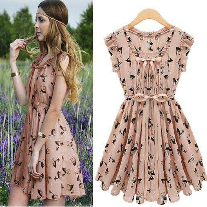 Boho shop dress shopee