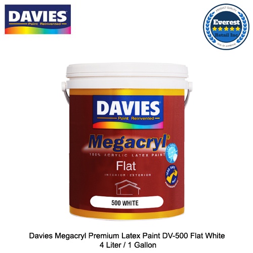 Davies Megacryl Premium Latex Paint White 4 Liter / 1 Gallon (Choose