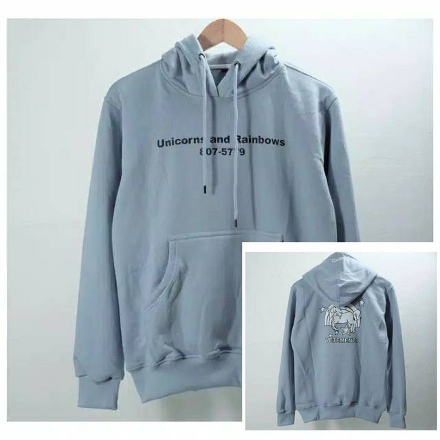 Unicorns and outlet rainbows hoodie vetements