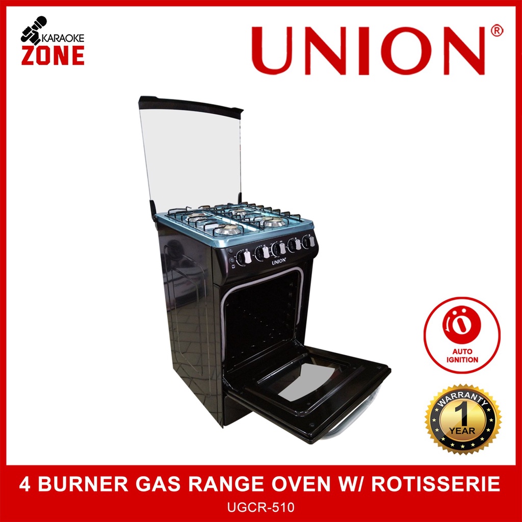 Union UGCR 510 Gas Range / 4 Gas Burners with Auto Ignition / Gas Oven
