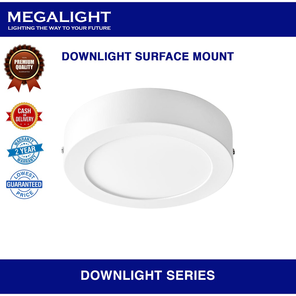 6W 12W Megalight LED Full Brightness Surface Mounted Round Panel ...