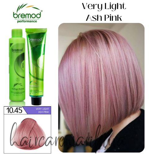 10.45 VERY LIGHT ASH PINK Bremod Hair Color - With Oxidizer Set