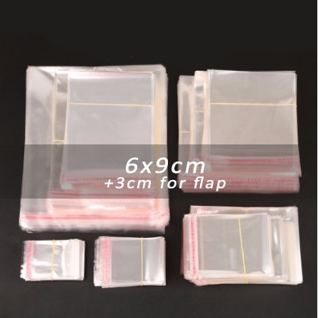 (100pcs) SMALL OPP Plastic with Adhesive Tape for Clothes with Air Hole ...