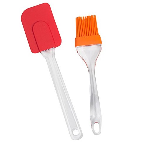 Silicone Spatula and Brush Set of 2 Baking and Cooking Utensils Bastin –  Bakerswish