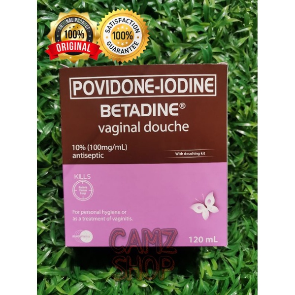 Betadine Douche With Kit 10 (100mg/ml) Antiseptic 120ml Shopee