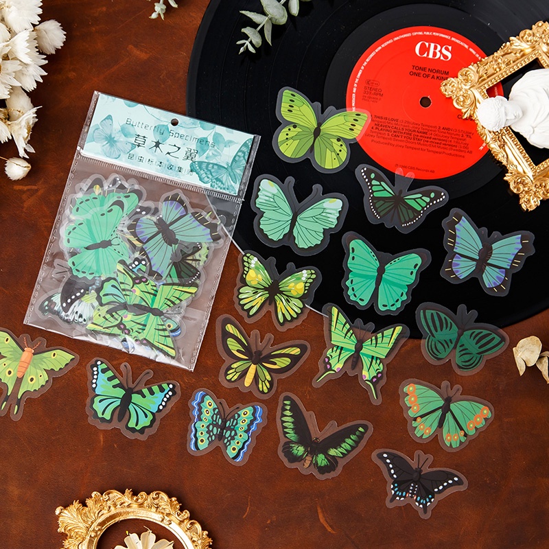 40 Pcs Butterfly Specimens Series PET Stickers Pack Waterproof DIY ...