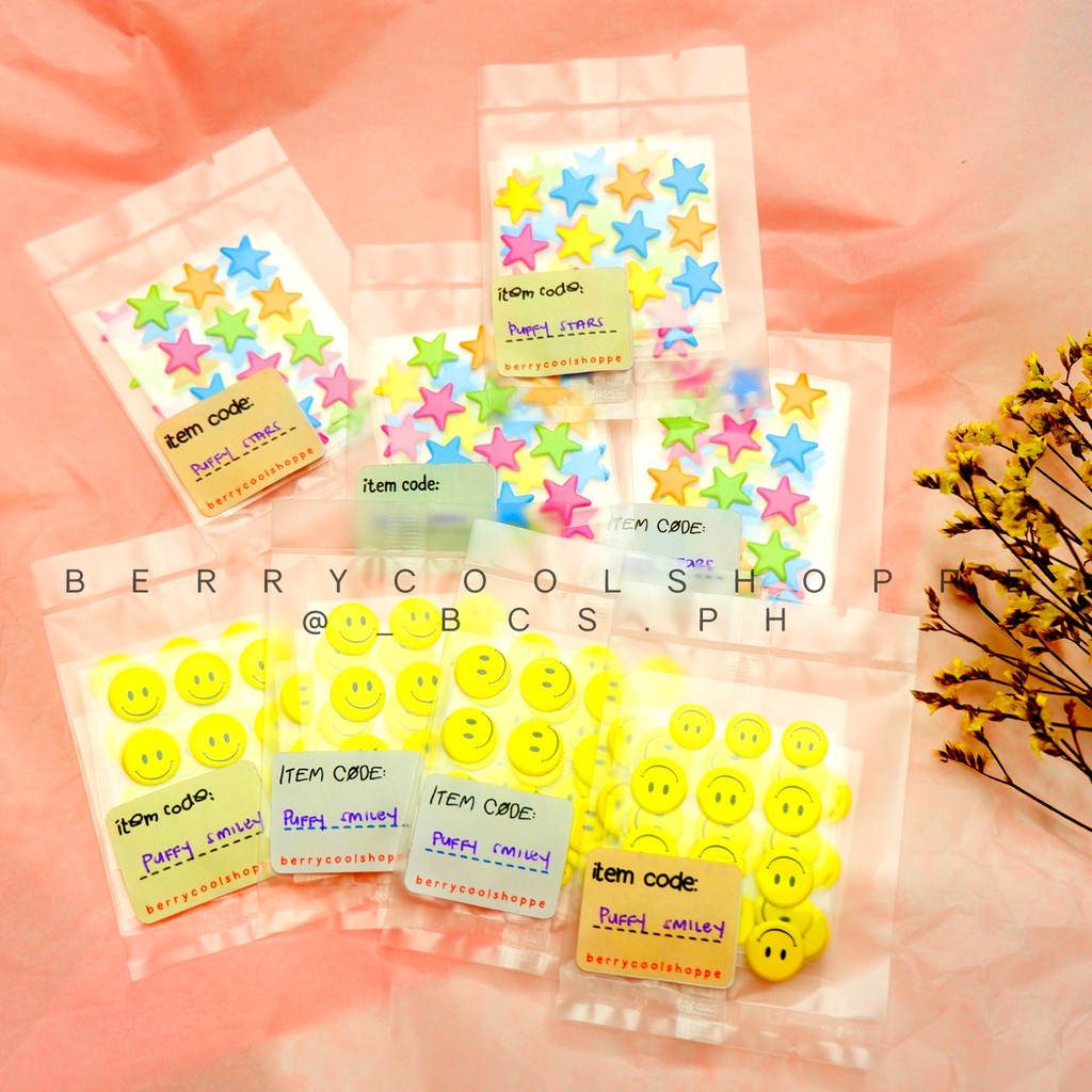 Stars and Smile Colorful Puffy Deco Polco Sticker Pack | Shopee Philippines