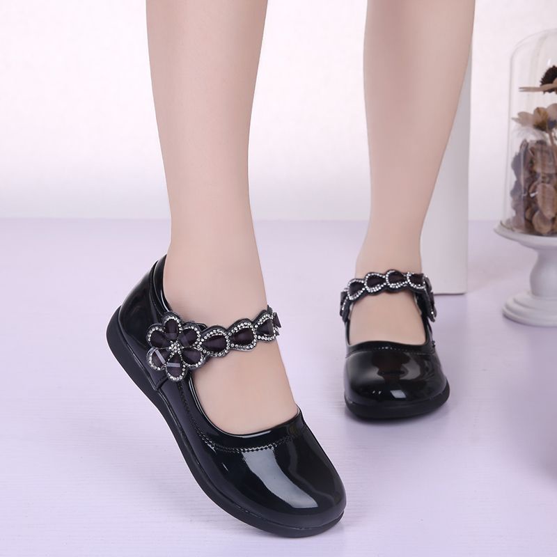 Kkx Beixuan Black Shoes For Kids Girl Children's Leather Girls' Single ...