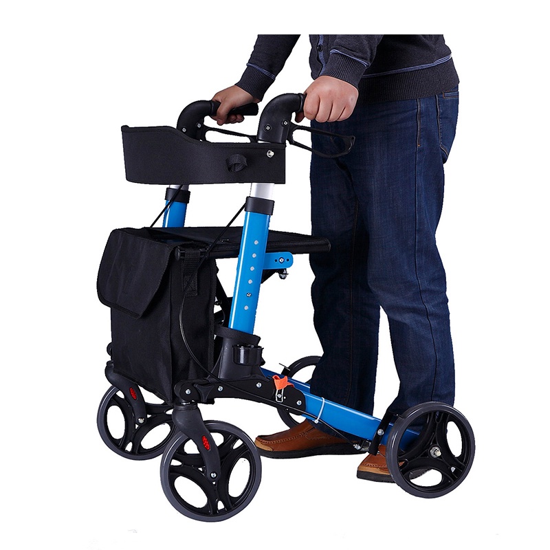 Hot sales folding european style aluminum rollator walker for elderly