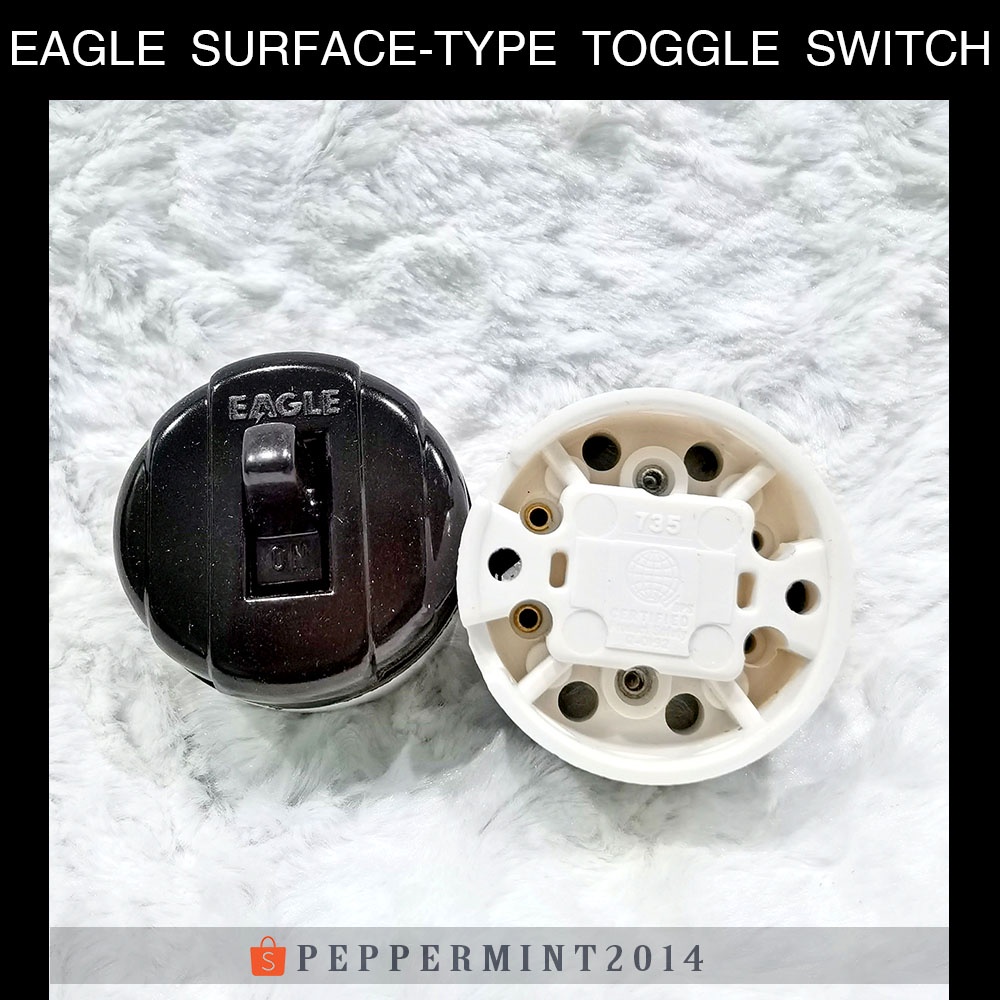Eagle Surface Type Round Bakelite Toggle Tumbler Switch 735 Up Down On ...
