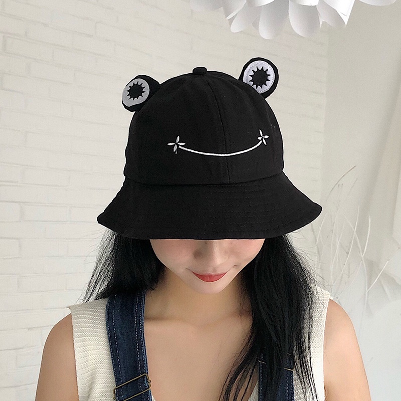 Cartoon Frog Bucket Hat Panama Fishing Cap Cute Froggy Hat Femme Bob ...