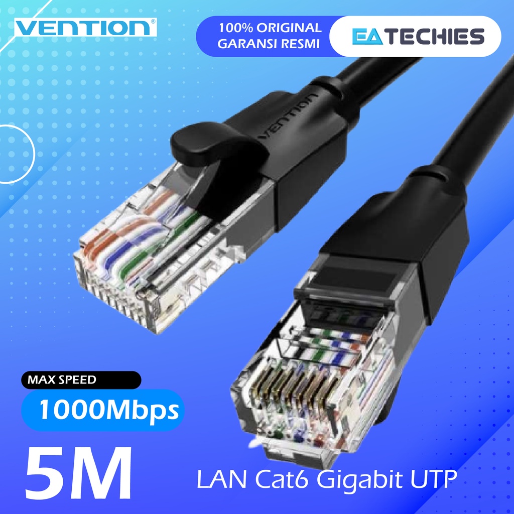 [5M] Vention LAN Cable Cat6 5 Meter UTP Gigabit 1Gbps Ethernet RJ45 ...