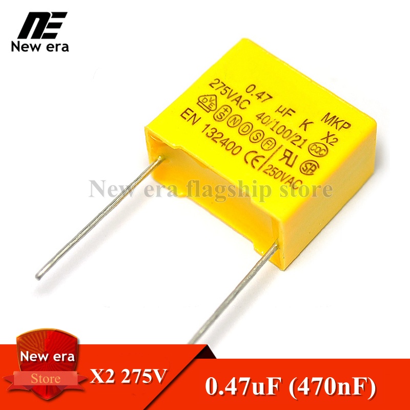 10Pcs 0.47uF X2 Safety Capacitors 275VAC 275V 474K 470nF Polypropylene