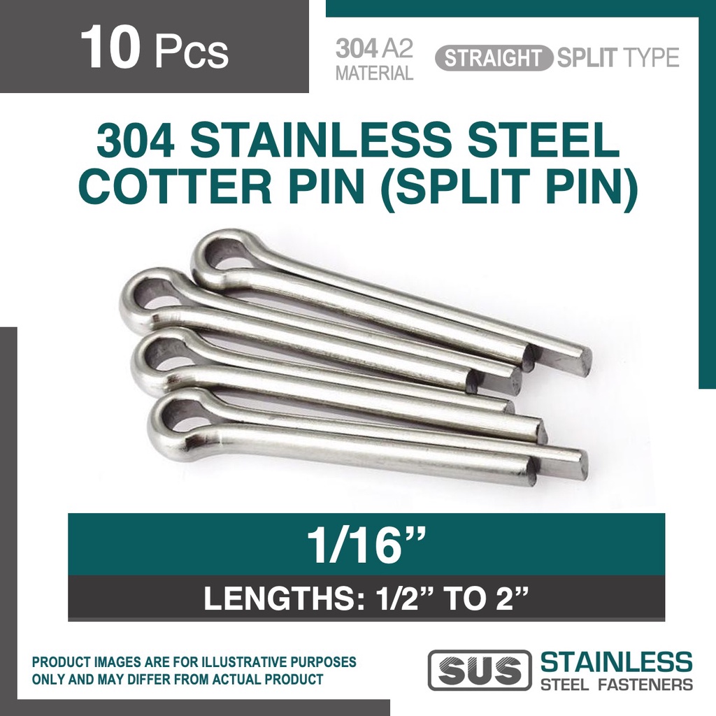 10pc Ss304 Stainless Steel Cotter Pin Ss Split Pin 116 M16 16mm Sus Shopee 
