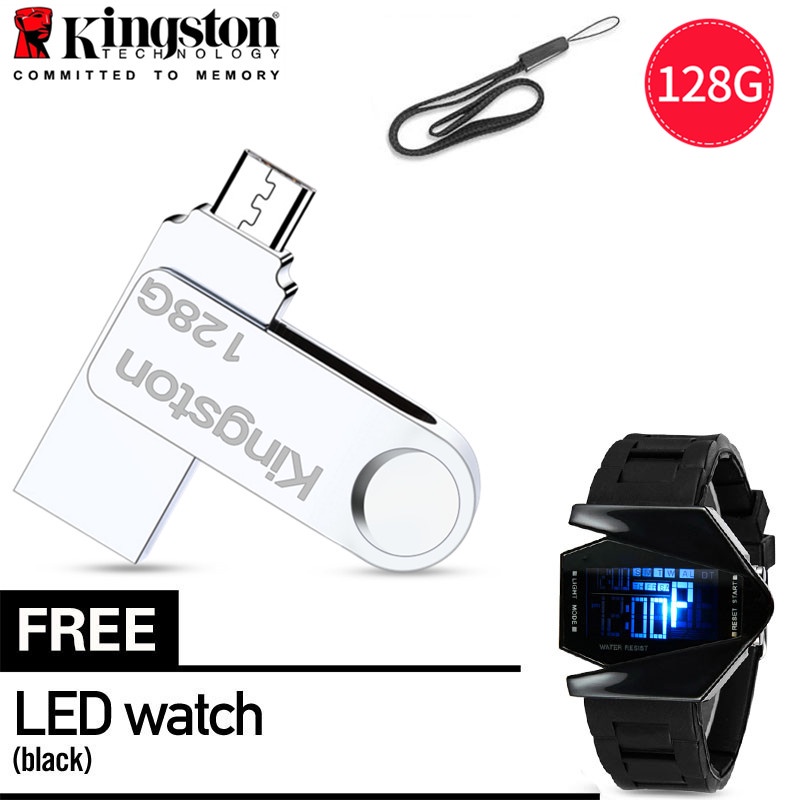 KINGSTON 128GB v3 DATATRAVELER OTG USB FLASHDRIVE 360 ROTATION With ...