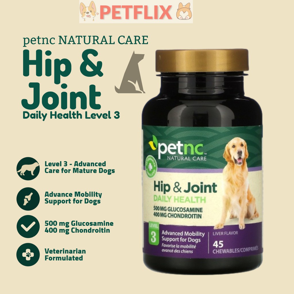 petnc NATURAL CARE Hip & Joint Level 3 Liver Flavor 45 Chewables