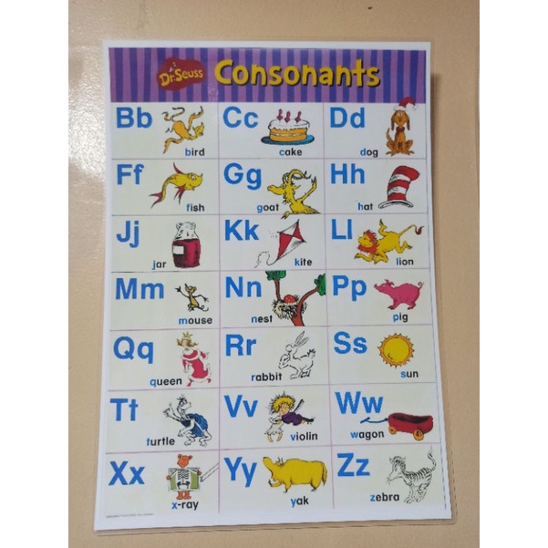 Laminated Educational Charts Vowels Ending Blends Digraphs Consonants