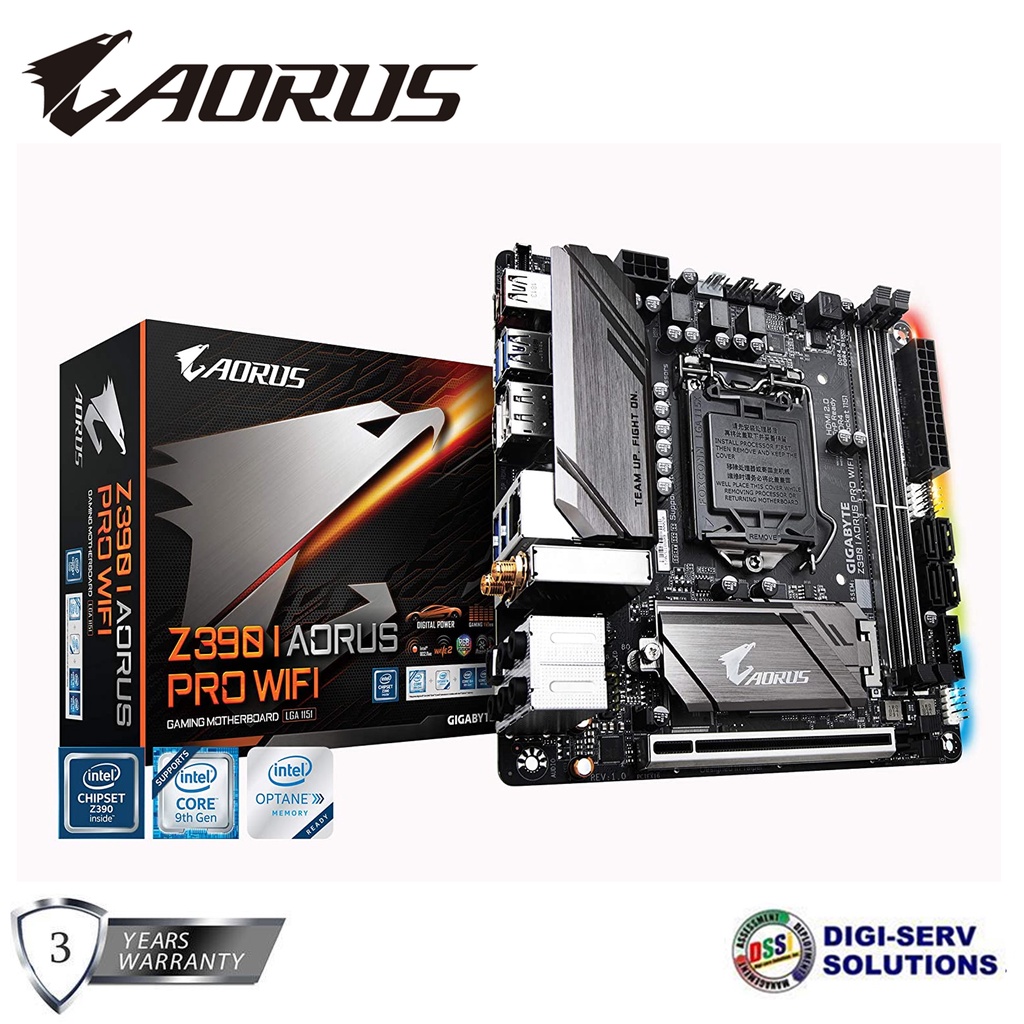 Gigabyte Z390 I AORUS PRO WIFI Intel Z390 Mini ITX Gaming Motherboard w ...