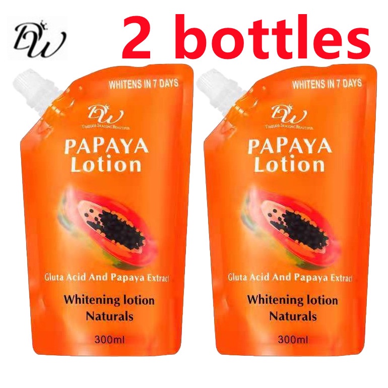 2 bottles DW Papaya Lotion W/ Gluta Acid And Papaya Extract 300ml